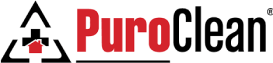 Logo of "puroclean" featuring a red and black color scheme and representing a junk removal franchise.